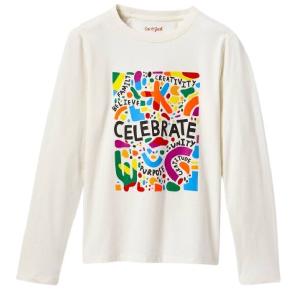 Cat & Jack Other - NWT Boys' Celebrate Graphic Long Sleeve T-Shirt - Cat & Jack - XXL/XL+XXL HUSKY